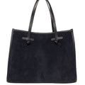 Borsa a mano in pelle scamosciata