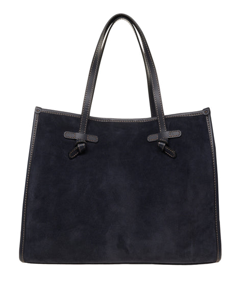 Borsa a mano in pelle scamosciata