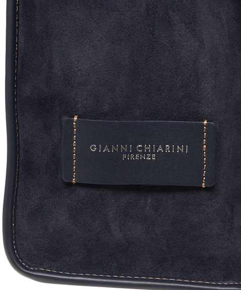 Borsa a mano in pelle scamosciata