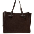 Borsa a mano in pelle scamosciata