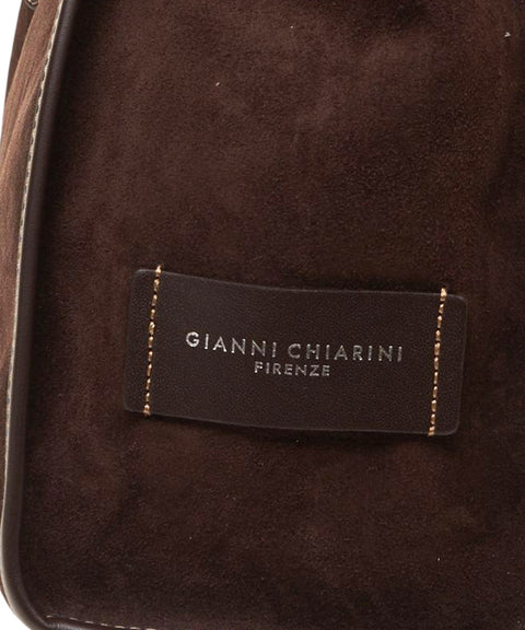 Borsa a mano in pelle scamosciata