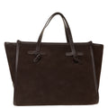 Borsa a mano in pelle scamosciata