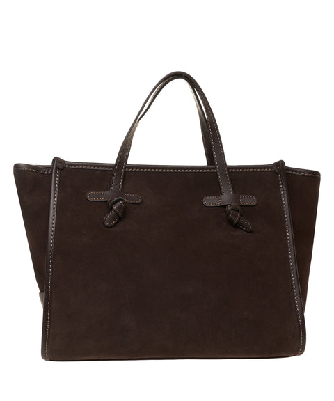 Borsa a mano in pelle scamosciata