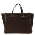 Borsa a mano in pelle scamosciata