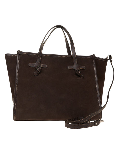 Borsa a mano in pelle scamosciata