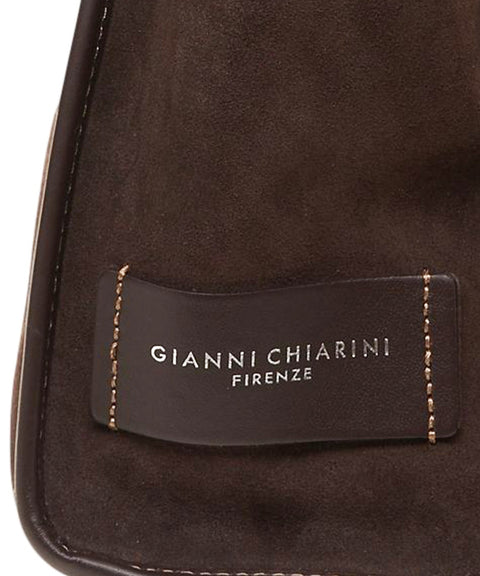 Borsa a mano in pelle scamosciata