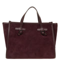 Borsa a mano in pelle scamosciata