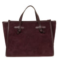 Borsa a mano in pelle scamosciata