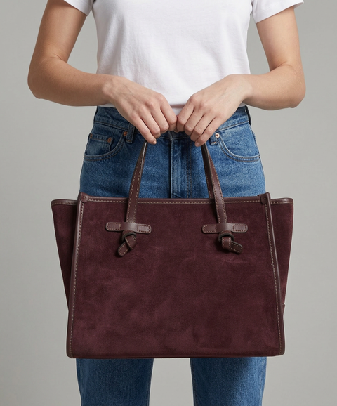 Handtasche aus Wildleder