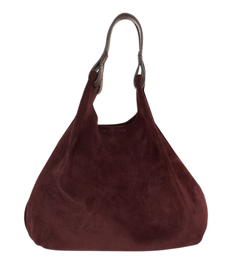 Borsa a mano in pelle scamosciata
