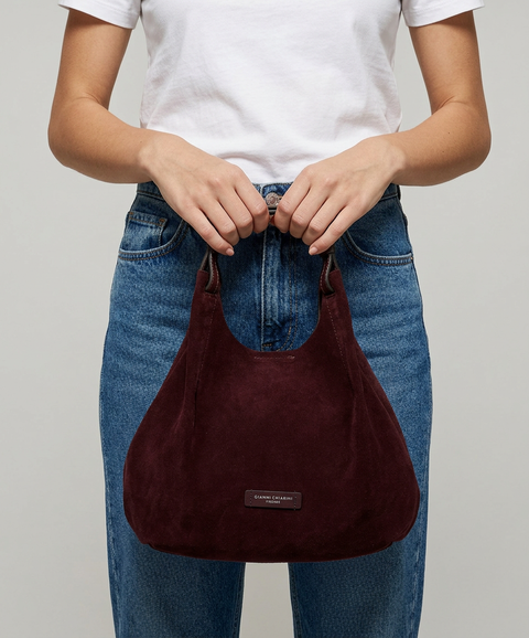 Suede handbag