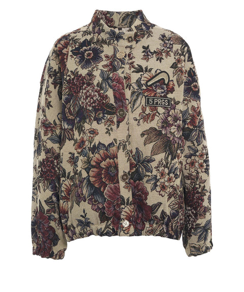 Bomber jacket with floral pattern