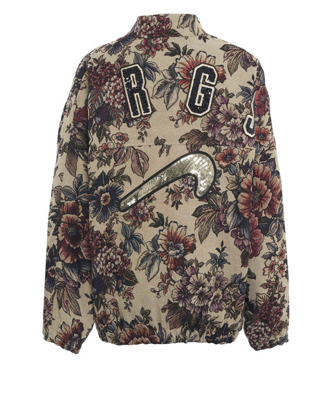 Bomber jacket with floral pattern
