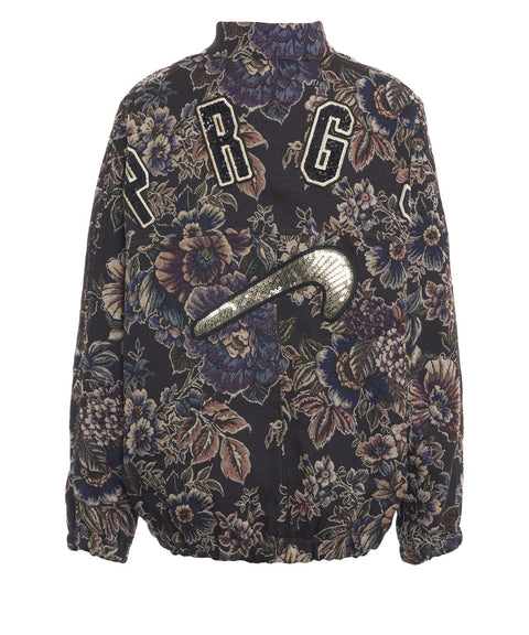 Bomber Jacke mit Blumenmuster
