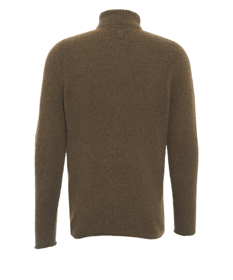 Knit sweater with collar zip