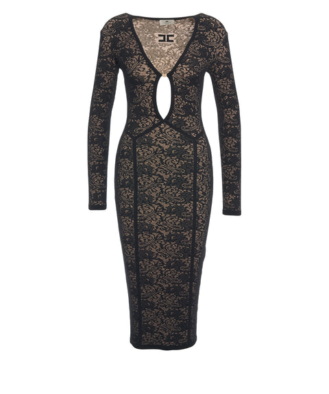 Elisabetta Franchi Midi dress with cut-outs Black Women –