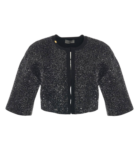 Cardigan con applicazioni di paillettes