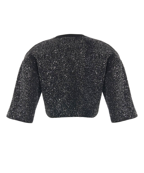 Cardigan con applicazioni di paillettes