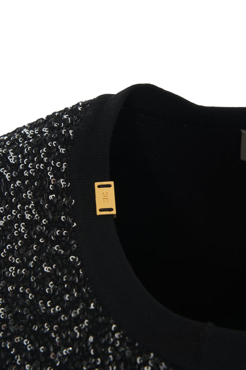 Cardigan con applicazioni di paillettes