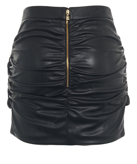 Mini skirt in leather look