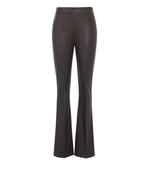 Faux leather flared pants