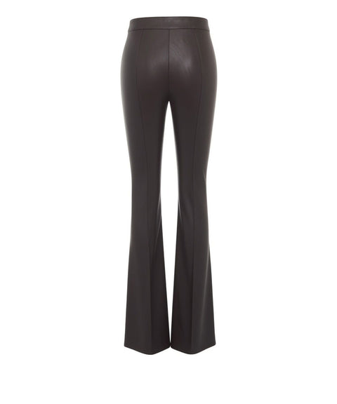 Faux leather flared pants