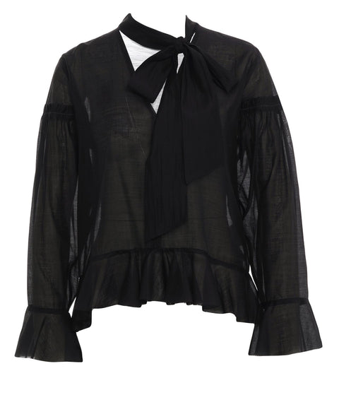 Blusa con colletto a fiocco 'Firenze'