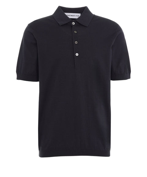 Cotton-silk blend polo