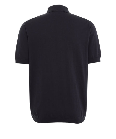 Cotton-silk blend polo