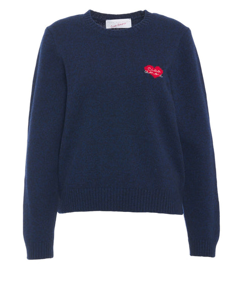 Maglione con ricamo logo