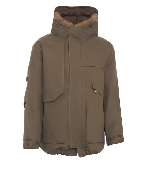 Parka con cappuccio in pelliccia