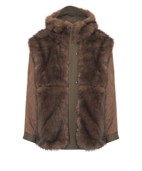 Parka con cappuccio in pelliccia