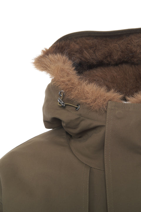 Parka con cappuccio in pelliccia