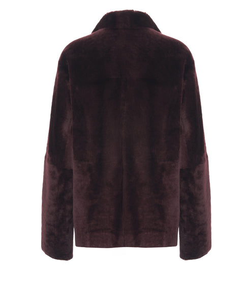Shearling jacket with flap pockets