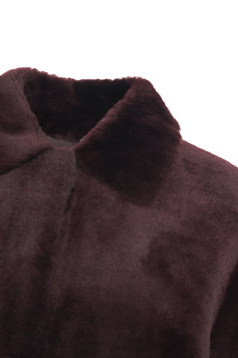 Shearling jacket with flap pockets
