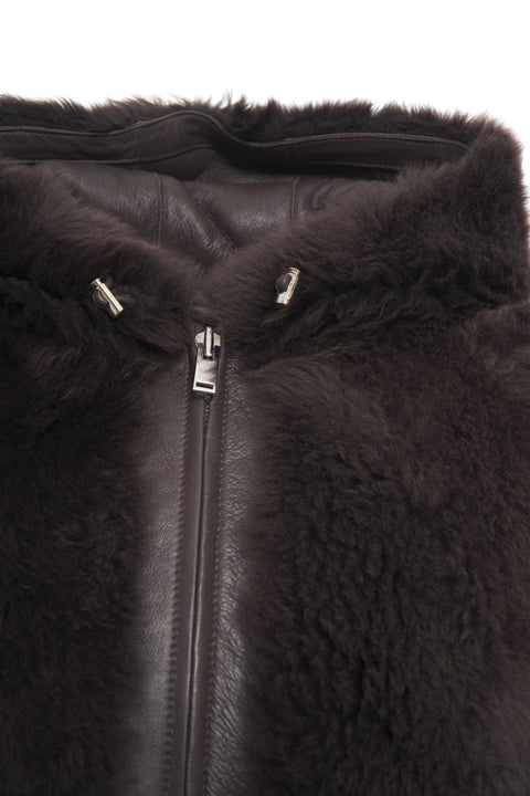 Shearling jacket in leather