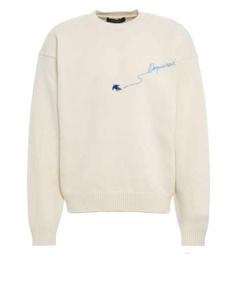 Sweater with logo embroidery
