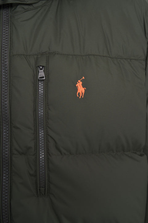 Quilted jacket with logo embroidery