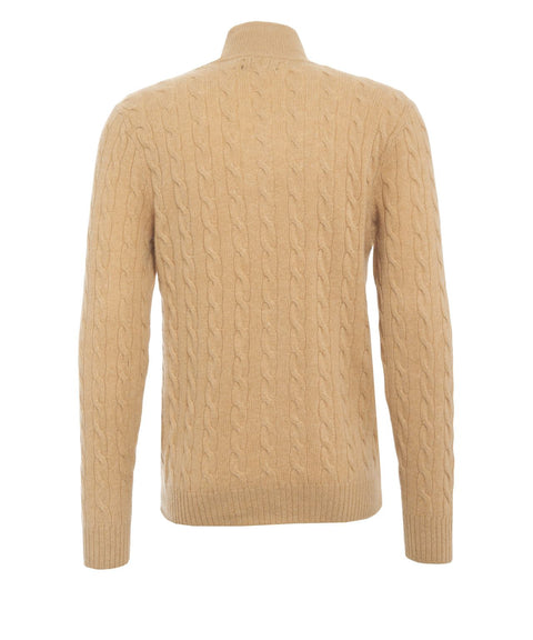 Knit sweater with logo embroidery