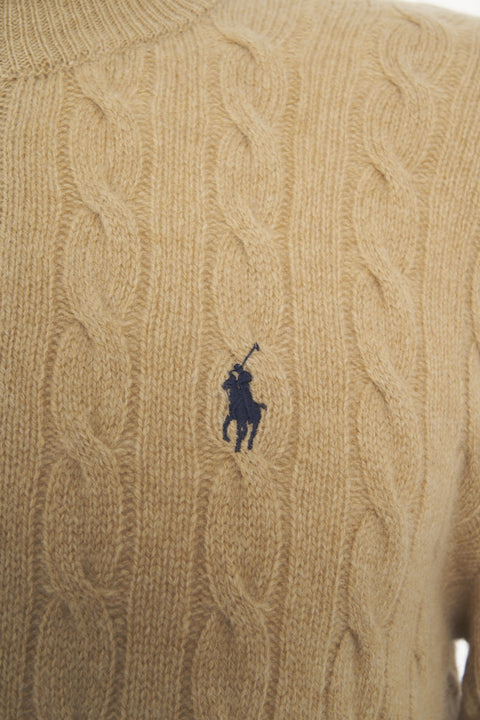 Knit sweater with logo embroidery