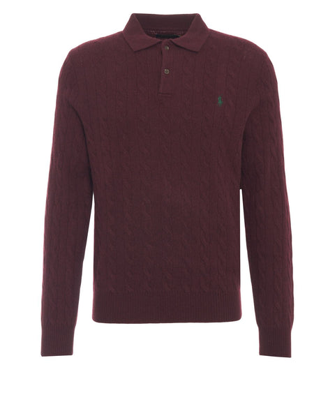Polo sweater with logo embroidery