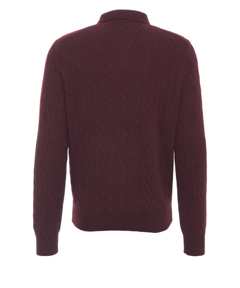 Polo sweater with logo embroidery