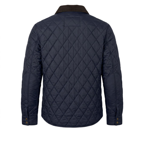 Quilted jacket with corduroy collar