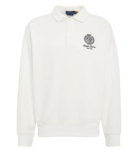 Sweatshirt with polo collar