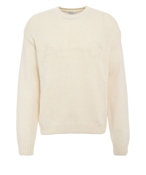 Sweater with intarsia logo
