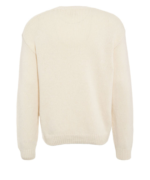 Sweater with intarsia logo