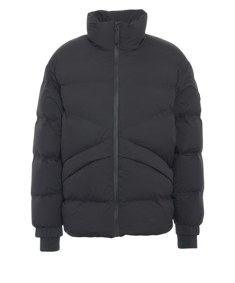 Puffer jacket with stand-up collar