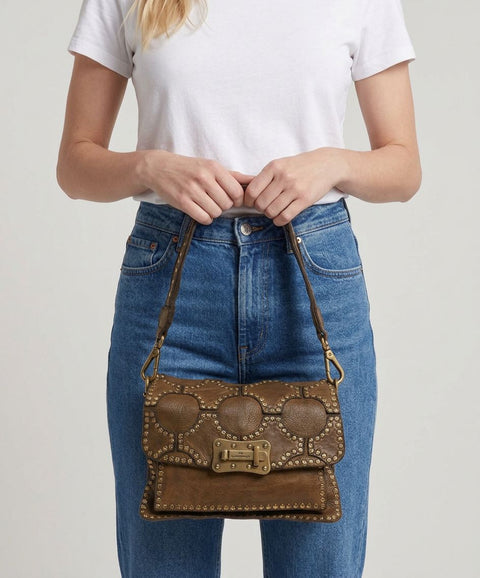 Leather shoulder bag