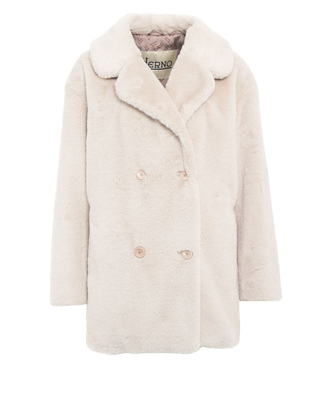 Cappotto corto in pelliccia sintetica