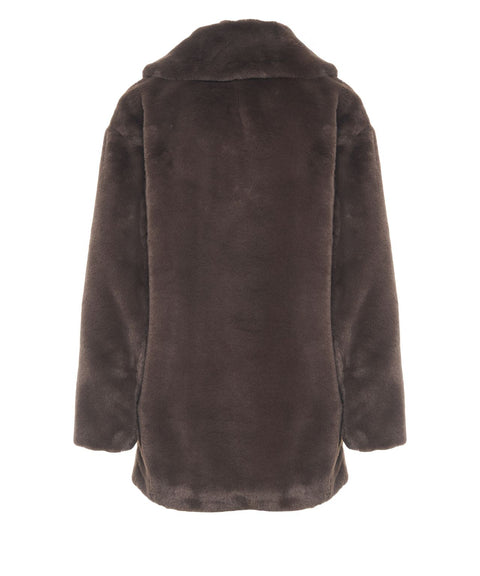 Cappotto corto in pelliccia sintetica